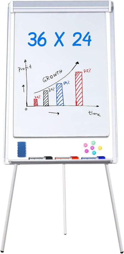 Maxtek Easel Whiteboard 36 x 24 in, Stand Tripod with Height Adjustable
