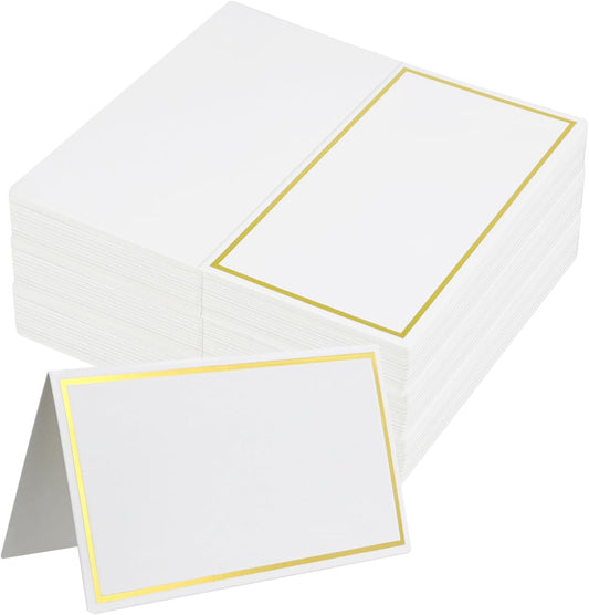 Place Cards for Table Setting, 100-Pack Table Tent Cards for Dinner Party