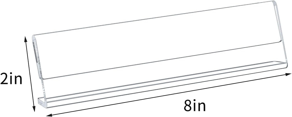 AITEE 12 Pack Acrylic Name Plates L-Shaped Display Holder for Office Desks