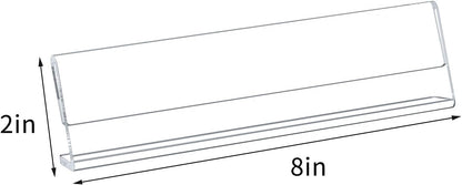 AITEE 12 Pack Acrylic Name Plates L-Shaped Display Holder for Office Desks