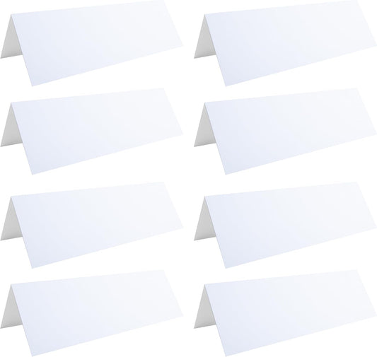 30 Pack Printable Name Tent Cards,3.5"x 11" Blank Folding Paper for Place Cards & Table Cards(White)