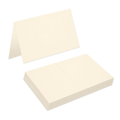 50 Pcs White 4" x 6" Folded Place Card Blank Note Tent Card 110lb/300gsm