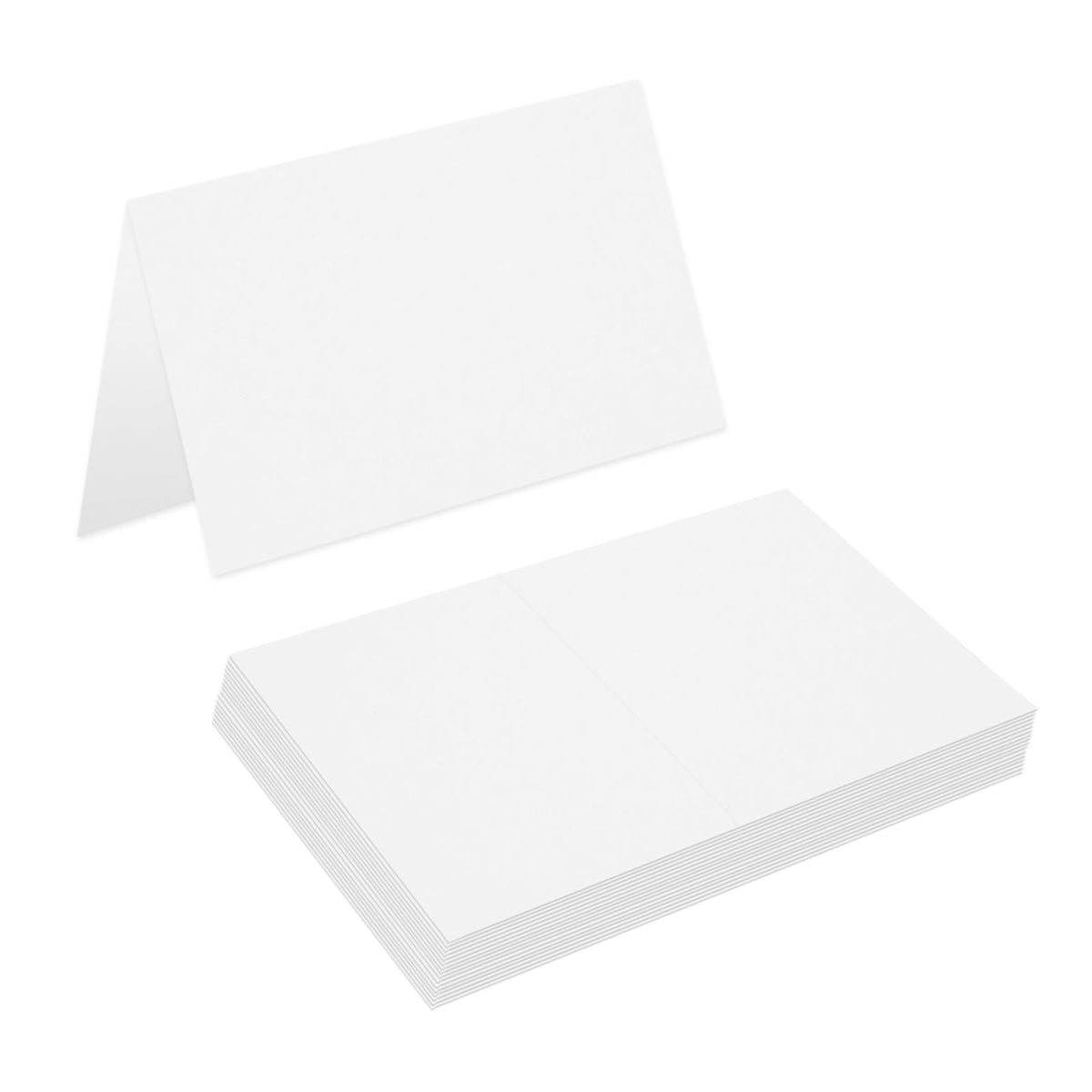 50 Pcs White 4" x 6" Folded Place Card Blank Note Tent Card 110lb/300gsm