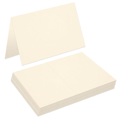 50 Pcs White 4" x 6" Folded Place Card Blank Note Tent Card 110lb/300gsm