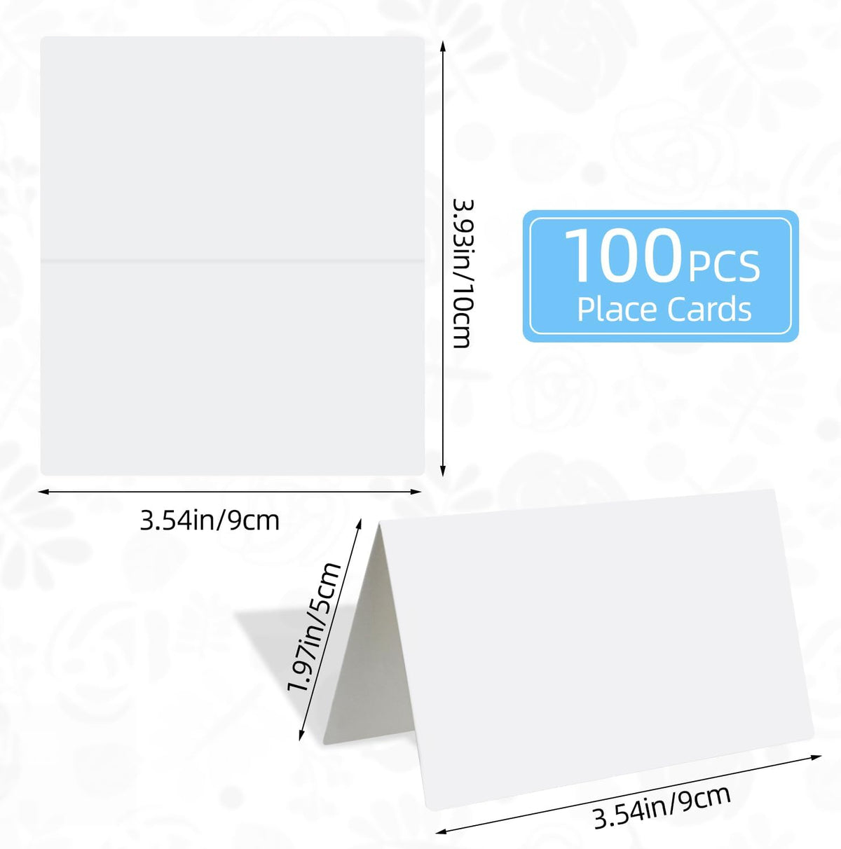 100-Pack Place Cards for Table Setting – 3.5"x2" Thick Cardstock Tent Cards