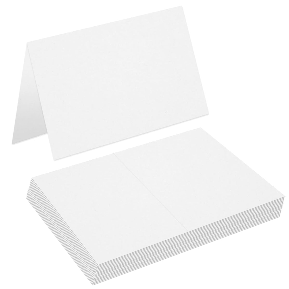 50 Pcs White 4" x 6" Folded Place Card Blank Note Tent Card 110lb/300gsm