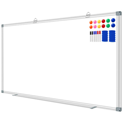 H-Qprobd 3' x 2' Magnetic Whiteboard Large Dry Erase White Board 36"x24" Aluminum Presentation Whiteboard with Long Pen Tray, 6 Markers, 2 Erasers &12 Magnets