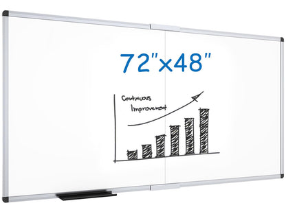 VIZ-PRO Dry Erase Board/Magnetic White Board, 48 X 32 Inches, Silver Aluminium Frame