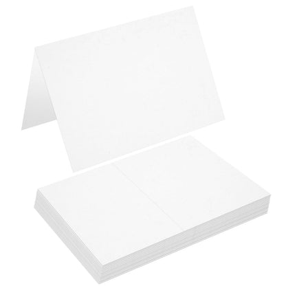 50 Pcs White 4" x 6" Folded Place Card Blank Note Tent Card 110lb/300gsm
