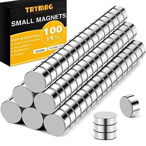 TRYMAG Small Neodymium Magnets, 200Pcs Round Rare Earth Magnet 8x3mm