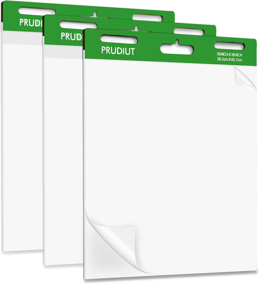 3 Pack Sticky Easel Pads, 15 x 18 Inches Flip Chart Paper, 30 Sheets