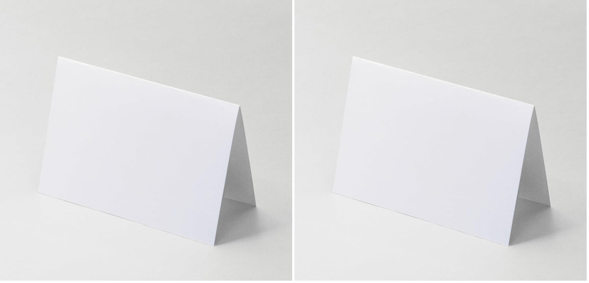 4x6"Plain White Folding Tent Cards (Set of 50)-8x6"Folds to 4x6"- Simple Blank Card Stock for Writing, Stamping, Drawing - Make Your Own Note, Thank You Cards
