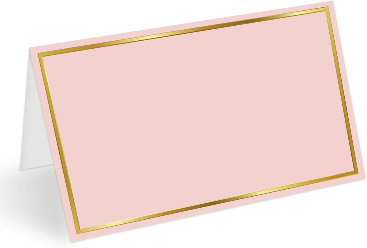 Dusty Blue Border Place Cards for Table Setting, Blank Name Card for Banquet, Set of 25 Seating Cards for Wedding Reception Baby Shower Birthday Party and Events-04