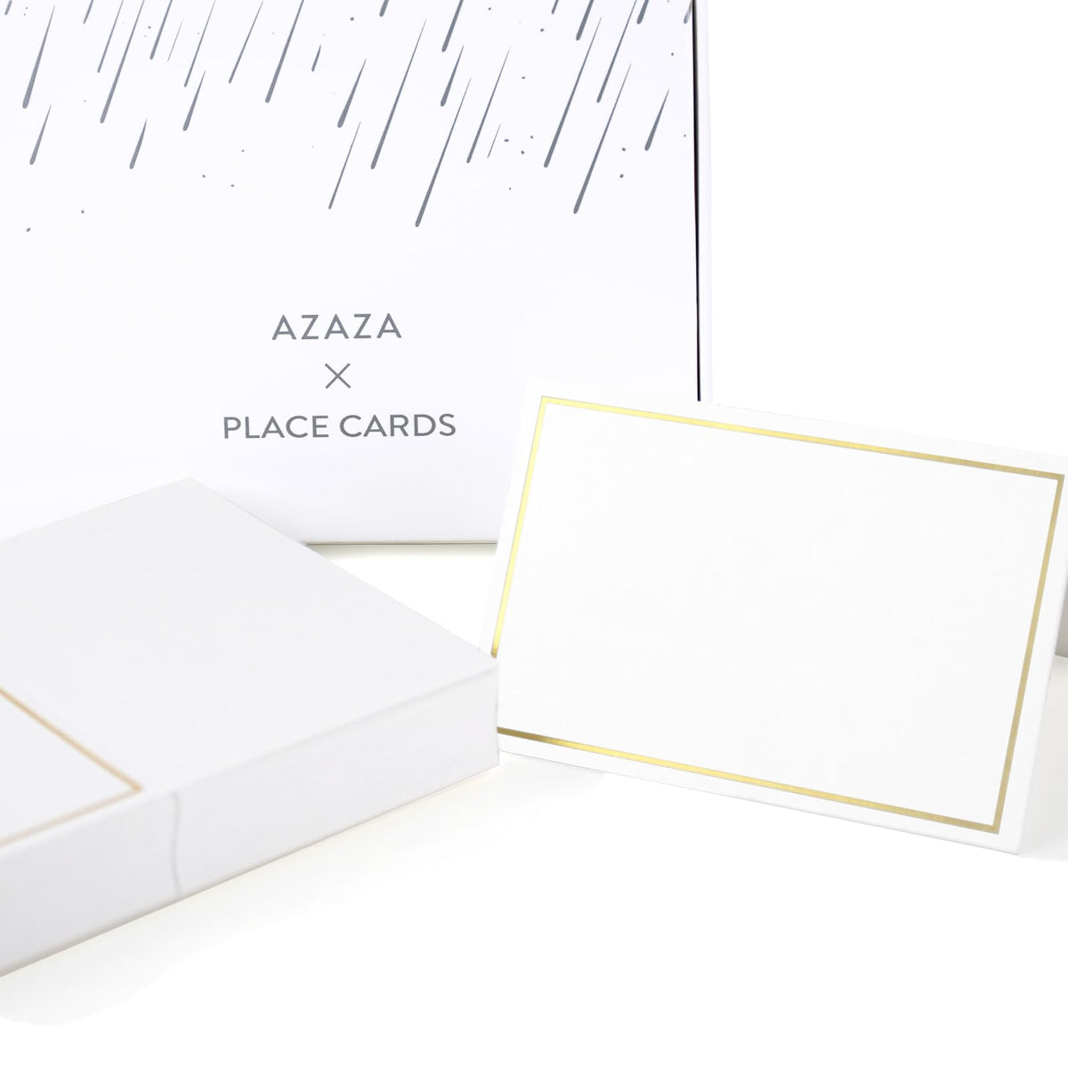 AZAZA 50 Pcs White Blank Place Cards - Textured Table Tent Cards Seating Place Cards for Weddings Banquets Dinner Parties 2.5" x 3.75"