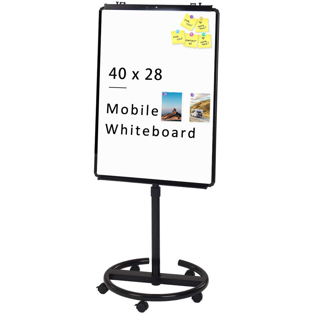 VIZ-PRO ECO Magnetic Mobile Whiteboard, 36 X 24 Inches, Easel Flipchart Stand Rolling Dry Erase Board with Paper Pads