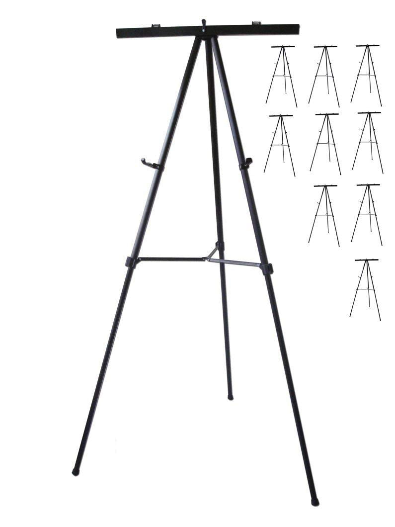 Audio-Visual Direct Adjustable Aluminum Flip-Chart Easel, 37"-70", Black