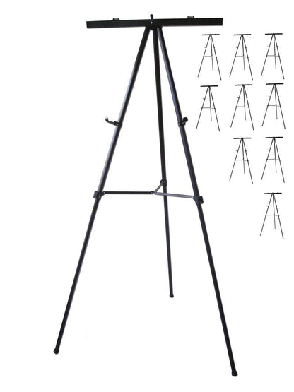 Audio-Visual Direct Adjustable Aluminum Flip-Chart Easel, 37"-70", Black