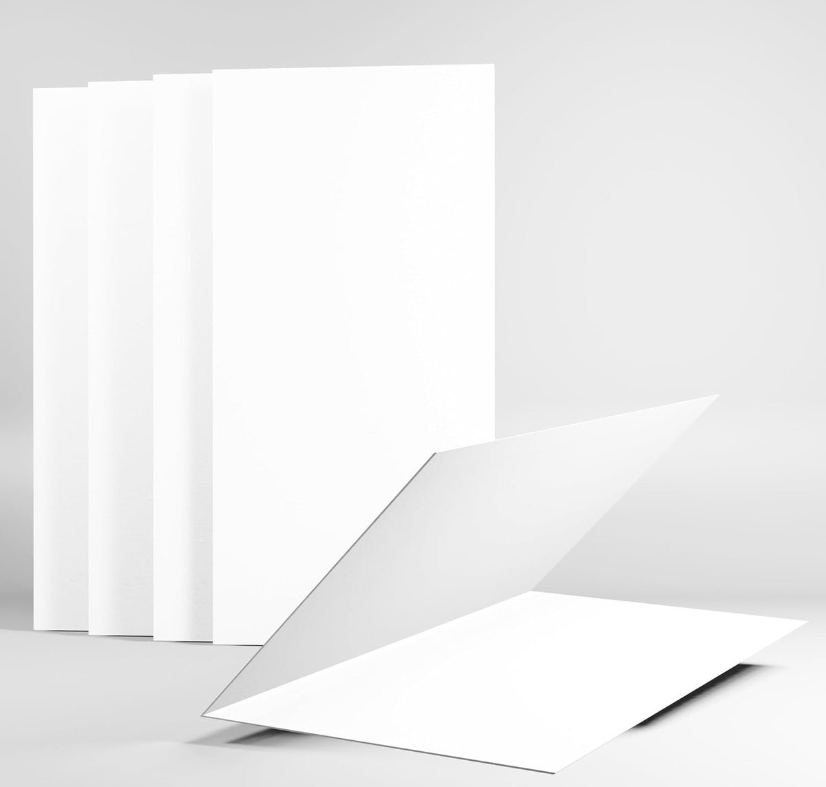 4x6"Plain White Folding Tent Cards (Set of 50)-8x6"Folds to 4x6"- Simple Blank Card Stock for Writing, Stamping, Drawing - Make Your Own Note, Thank You Cards