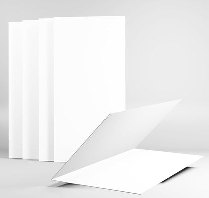 3,5x5"Plain White Folding Tent Cards (Set of 50)-7x5"Folds to 3,5x5"- Simple Blank Card Stock for Writing, Stamping, Drawing - Make Your Own Note, Thank You Cards