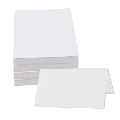 30Pack Blank Tent Cards, Large 3-1/2" x 11" Folded Name Place Cards for Table Setting, Wedding, Party, 7" x 11" Folds to 3-1/2" x 11"