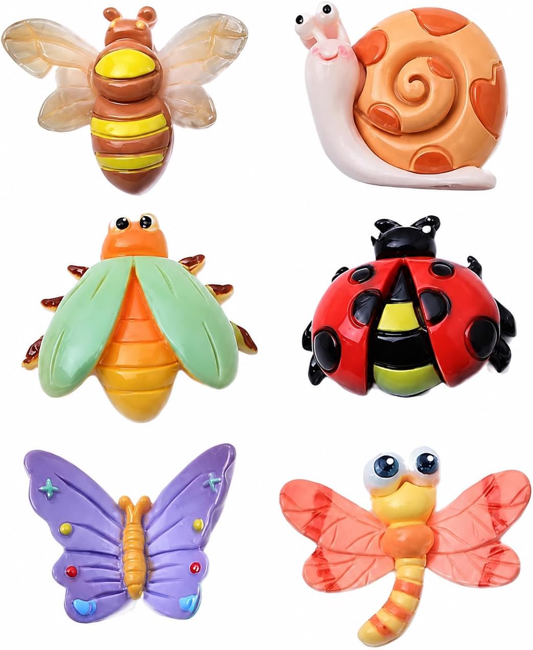6pcs Insect Butterfly Fridge Magnets, Suitable for Kitchen, Office, Whiteboard, Dishwasher, Vibrant Colors, Gift for Christmas Fun Design with Colorful Patterns, Thanksgiving