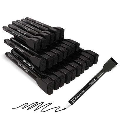 maxtek Magnetic Black Dry Erase Markers with Eraser, Fine Tip, 6 Count