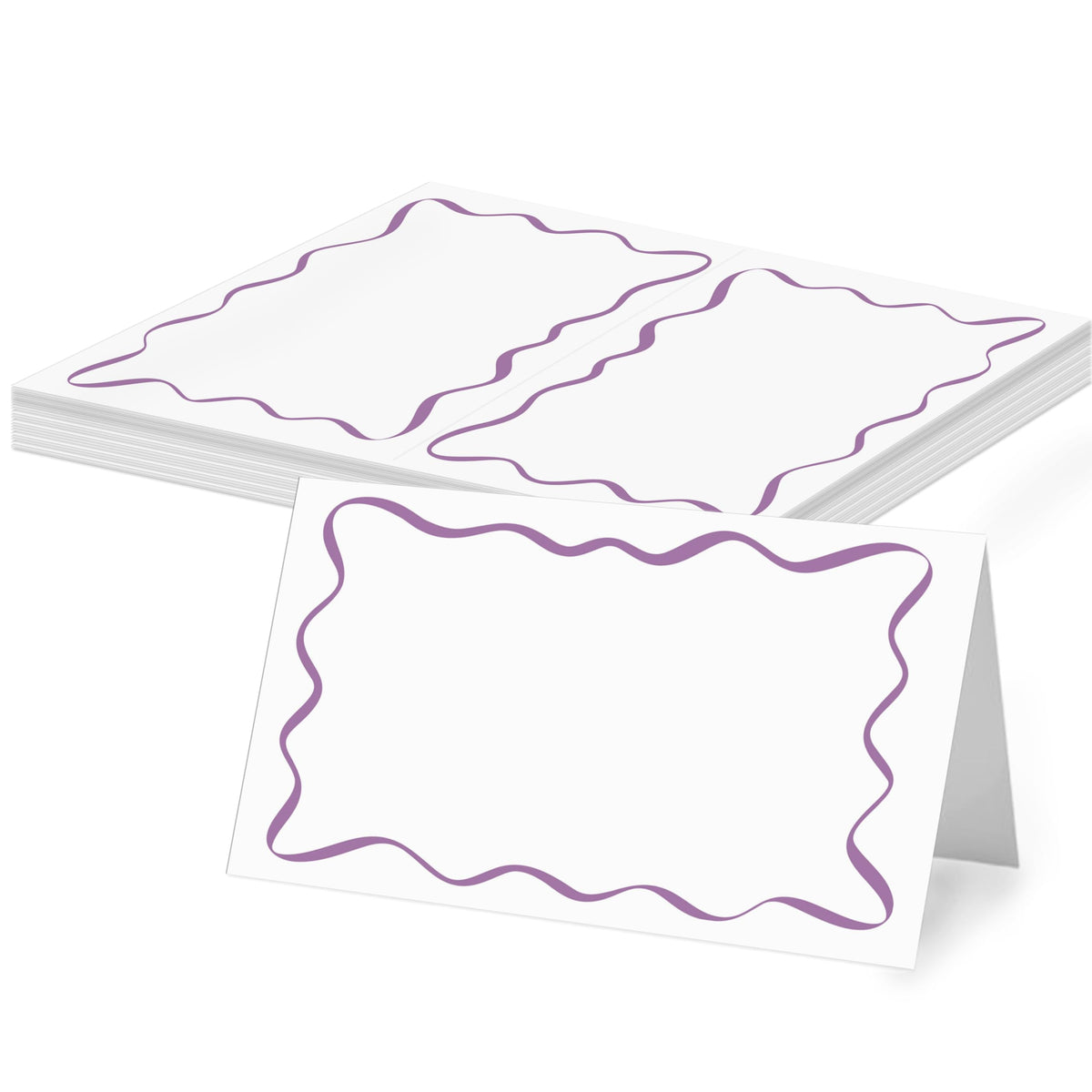 Green Striped Place Cards, Watercolor Tent Cards for Table Settings
