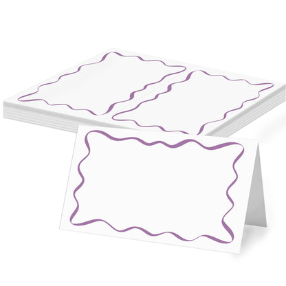 Green Striped Place Cards, Watercolor Tent Cards for Table Settings
