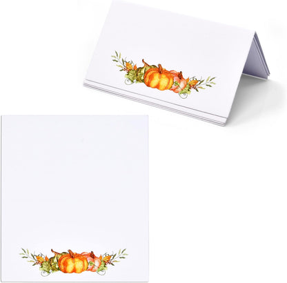 100 Pack Fall Pumpkin Place Cards Thanksgiving Table Name Cards