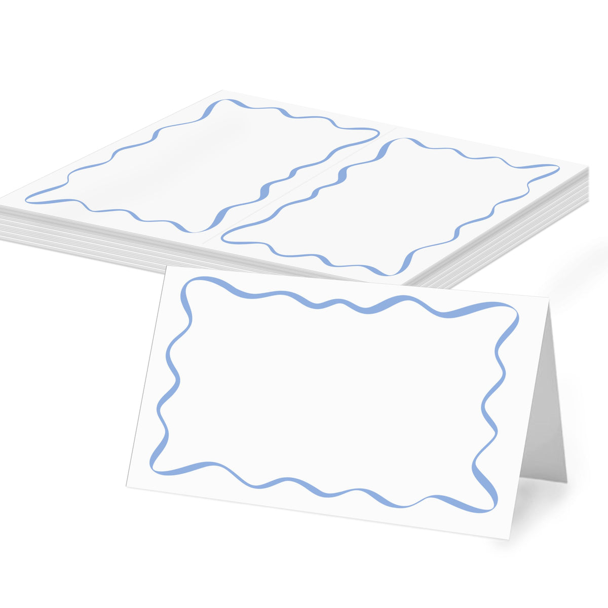 Green Striped Place Cards, Watercolor Tent Cards for Table Settings