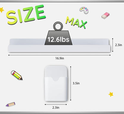 2 Pcs Magnetic Book Shelf for Whiteboard with Magnetic Pen Holder