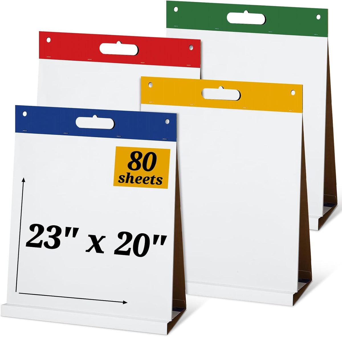 Geetery 4 Pcs Sticky Easel Pad 20 x 23 in with Flip Chart Paper, Colorful