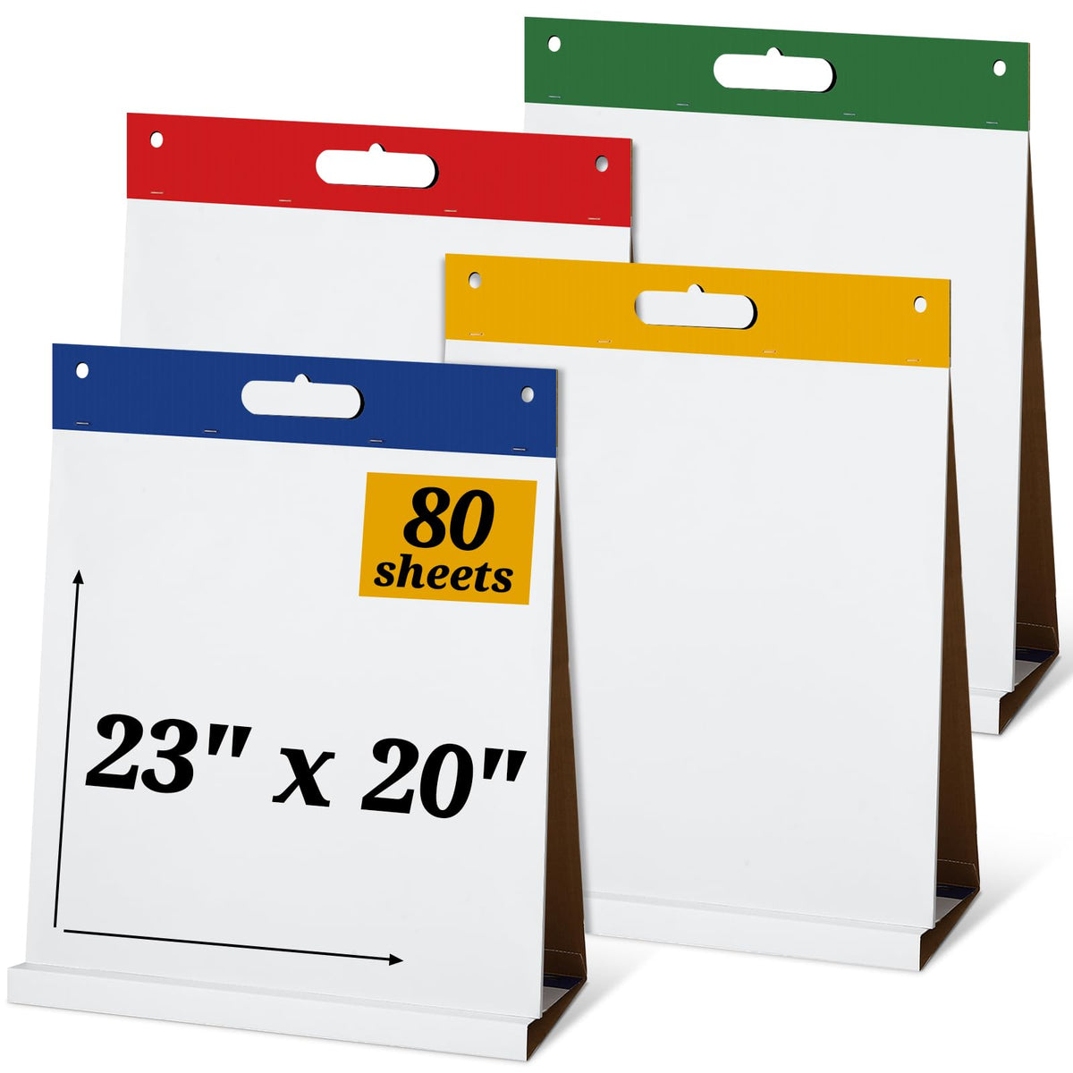 Geetery 4 Pcs Sticky Easel Pad 20 x 23 in with Flip Chart Paper, Colorful