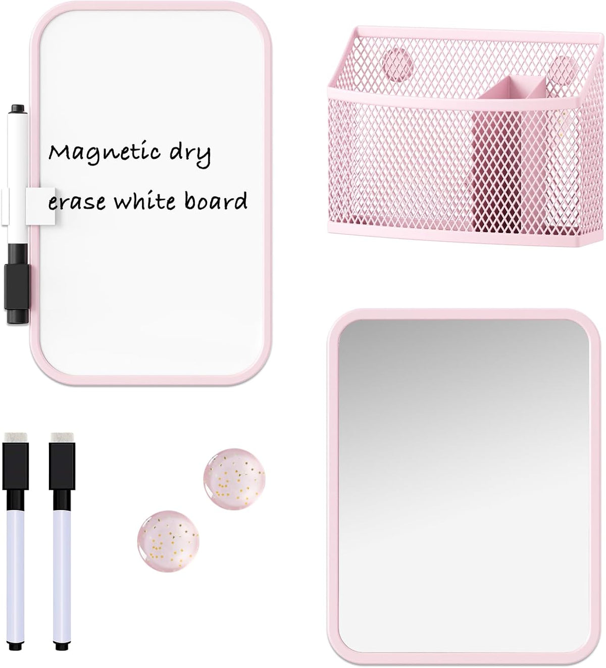 Svartur Locker Accessories for Girls with Magnetic whiteboard, Locker Mirror and Pen Holder, Pink Locker Decoration for School Locker, Back to School Essentials, Purple