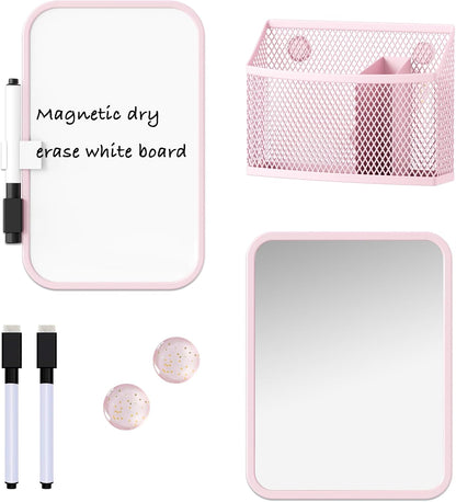 Svartur Locker Accessories for Girls with Magnetic whiteboard, Locker Mirror and Pen Holder, Pink Locker Decoration for School Locker, Back to School Essentials, Purple