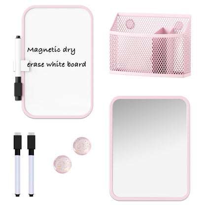 Svartur Locker Accessories for Girls with Magnetic whiteboard, Locker Mirror and Pen Holder, Pink Locker Decoration for School Locker, Back to School Essentials, Purple