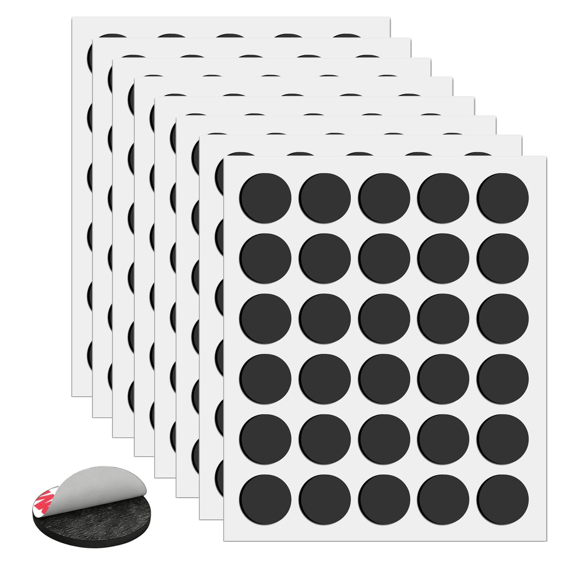 Towjug Round Magnets with Adhesive Backing 0.8" x 0.08", 30 Magnetic Dots