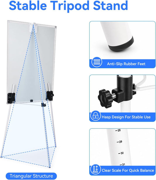 Maxtek Easel Whiteboard 36 x 24 in, Stand Tripod with Height Adjustable