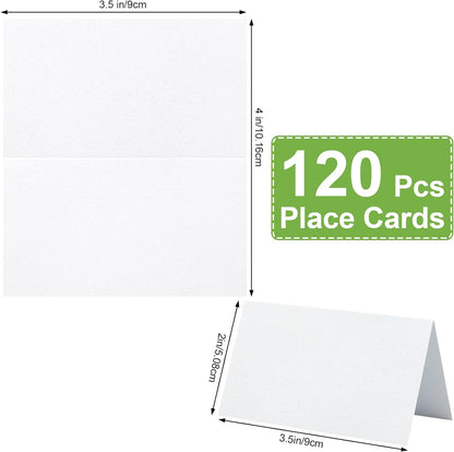120 Pcs Place Cards, 2x3.5in Blank Fillable Banquet Seat Card for Table Setting, Escort Card, Wedding Place Cards for Wedding, Table, Dinner Parties