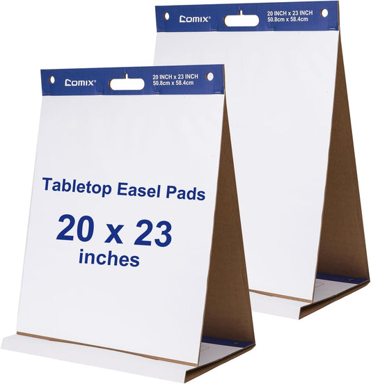 Comix Tabletop Easel Pads, 20 x 23 In Flip Chart, 20 Sheets/Pad, 2 Pads