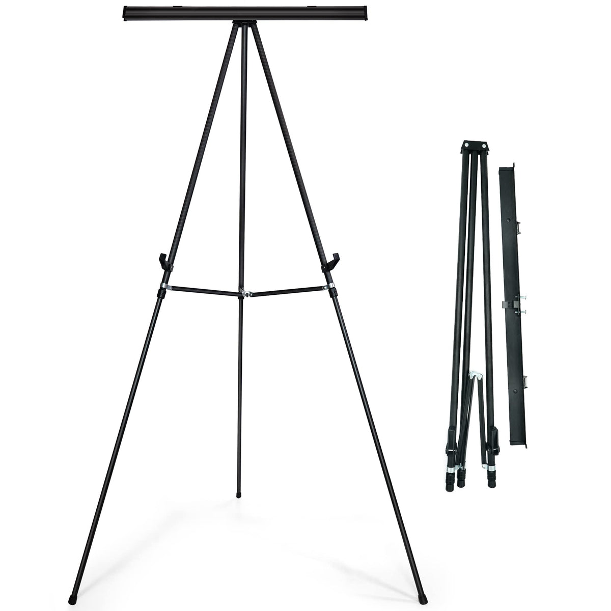 Falling in Art 63 1/2'' Lightweight Aluminum Flip Chart Display Easel Stand