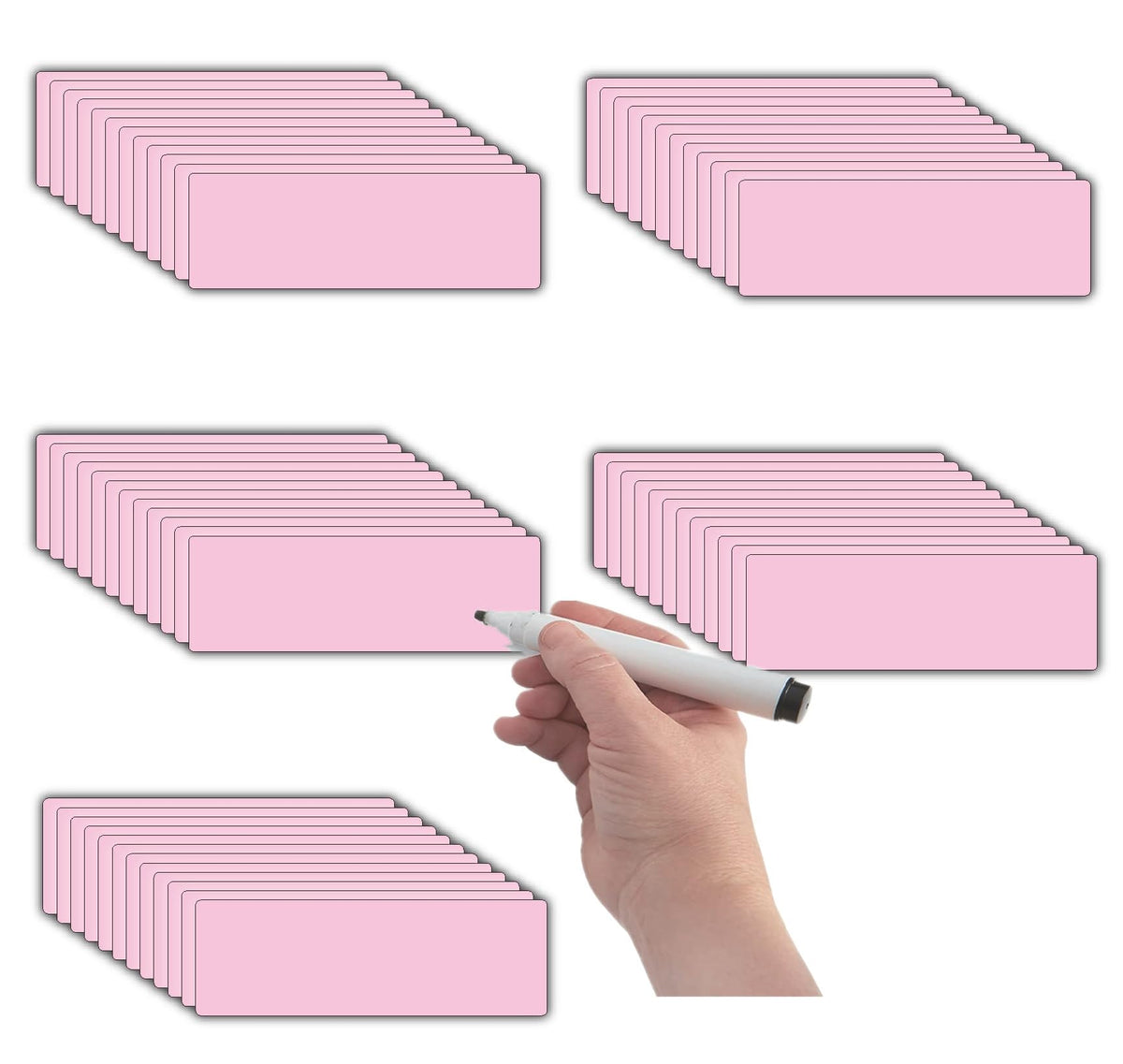 STTMGN Dry Erase Magnetic Labels (1x3,Pack of 60),Write On Magnets Sticker,Real Waterproof/Reusable for Classroom&Office&Cabinet&whiteboard&Fridge&More (Multicolor)