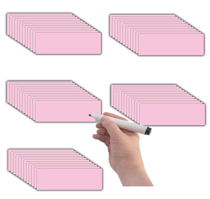 STTMGN Dry Erase Magnetic Labels (1x3,Pack of 60),Write On Magnets Sticker,Real Waterproof/Reusable for Classroom&Office&Cabinet&whiteboard&Fridge&More (Multicolor)