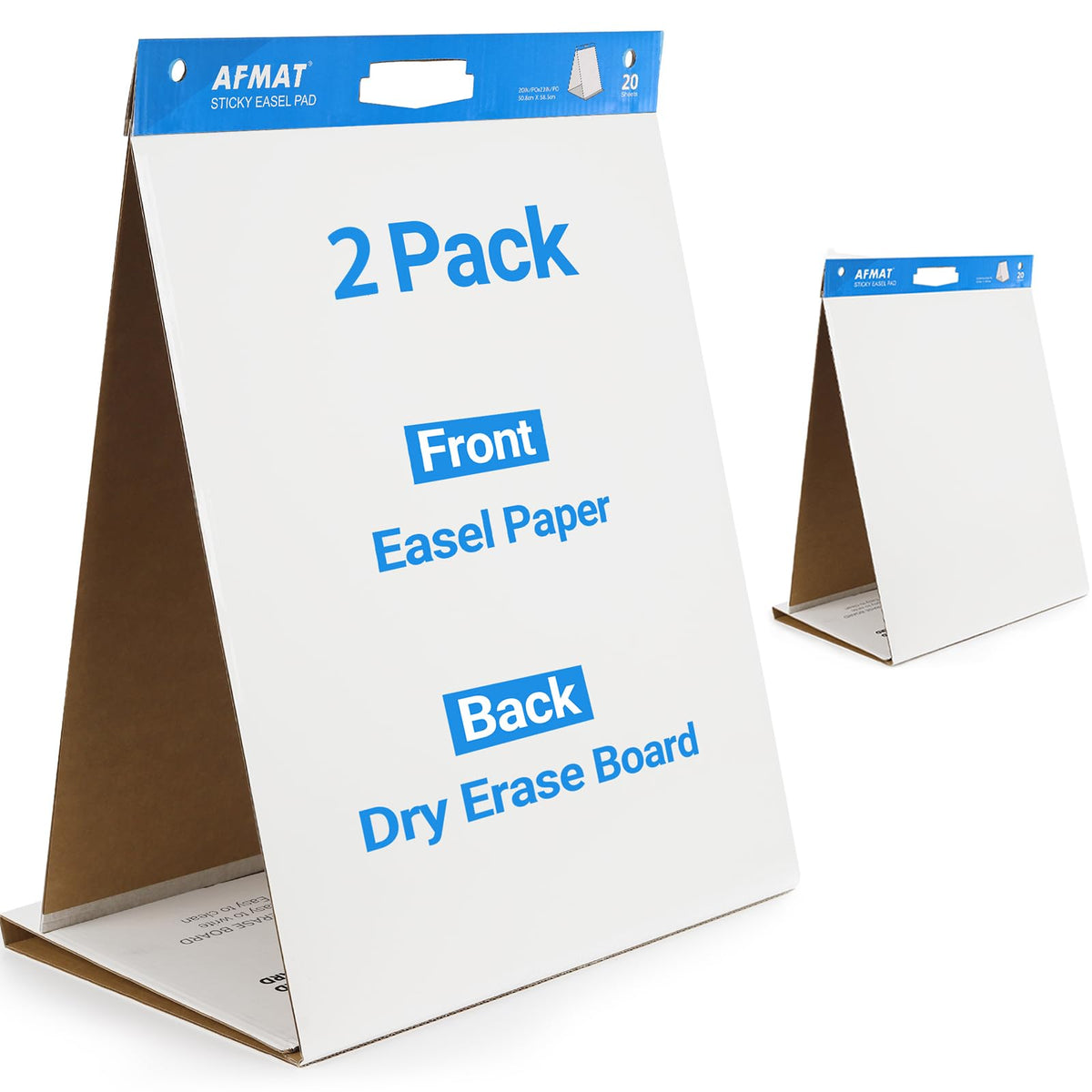 4-Pack Tabletop Sticky Easel Pad and Dry Erase Board 2 in 1, 20 x 23 inches, 20 Sheets/Pad, Portable Easel Stands for Teachers, Ideal for Training, Presentation, Meetings, Kids Doodling
