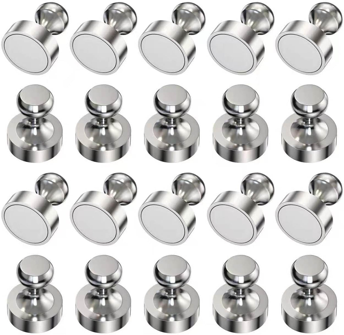 20PCS Fridge Magnets, Refrigerator Magnets for Whiteboard, Silver