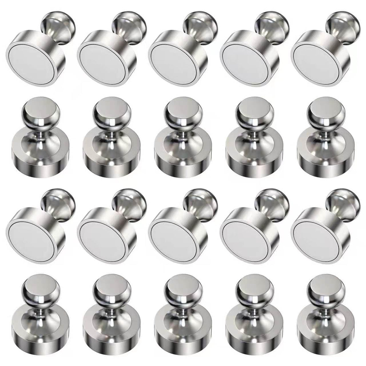 20PCS Fridge Magnets, Refrigerator Magnets for Whiteboard, Silver