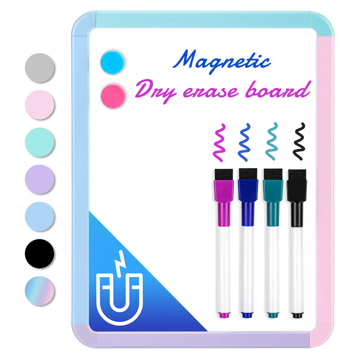 VUSIGN Magnetic Dry Erase Board, 8.5 x 11 Inches White Board, Pink