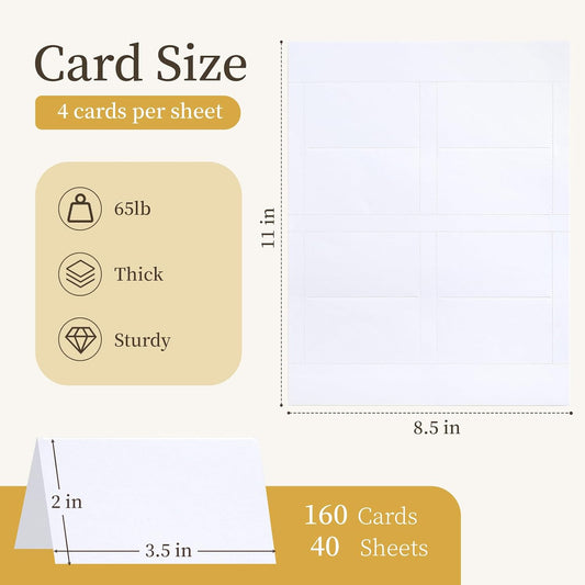 2"x3.5" White Place Cards 160 Pcs