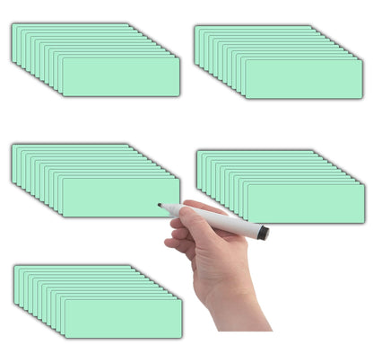 STTMGN Dry Erase Magnetic Labels (1x3,Pack of 60),Write On Magnets Sticker,Real Waterproof/Reusable for Classroom&Office&Cabinet&whiteboard&Fridge&More (Multicolor)