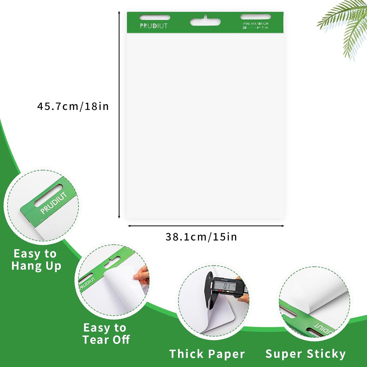 3 Pack Sticky Easel Pads, 15 x 18 Inches Flip Chart Paper, 30 Sheets